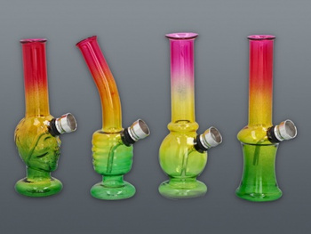 Bongo szklane małe rasta różne wzory 5-3672