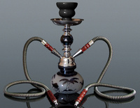 Shisha mała czarna palmy 2 węże 5-5357